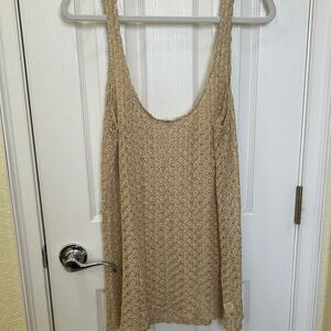 Women's Tan Crochet Swim Cover-Up